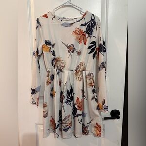 Angashion white flowered stretchy dress women’s size extra large